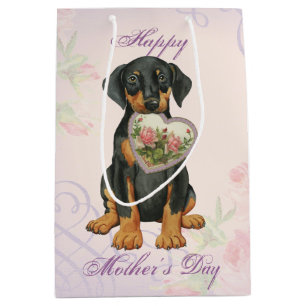 Doberman Heart Mama Mittlere Geschenktüte