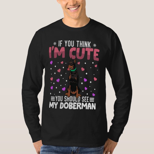 Doberman Heart Valentine's Day Animal For Womens K T-Shirt (Vorderseite)