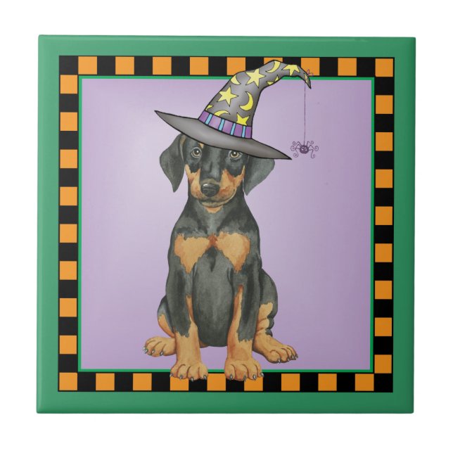 Doberman Hexch Fliese (Vorderseite)