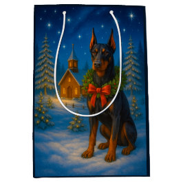 Doberman Holiday Mittlere Geschenktüte