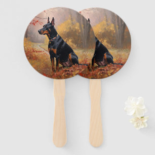 Doberman im Herbst Leaves Fall Inspiriert Fächer