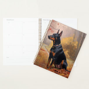 Doberman im Herbst Leaves Fall Inspiriert Planer