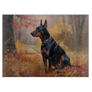 Doberman im Herbst Leaves Fall Inspiriert Schneidebrett