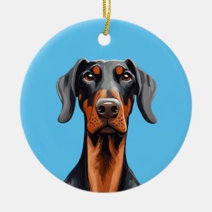 Doberman Keramik Ornament