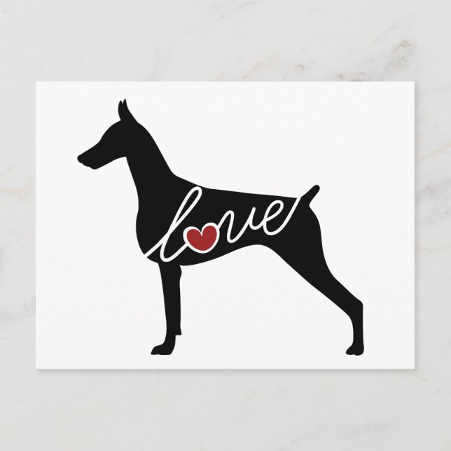 Doberman Liebe Postkarte (Vorderseite)