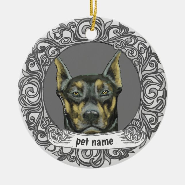 Doberman Loving Memory Ornament (Vorne)