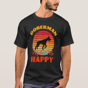 Doberman macht mich glücklich, Hund Retro T-Shirt