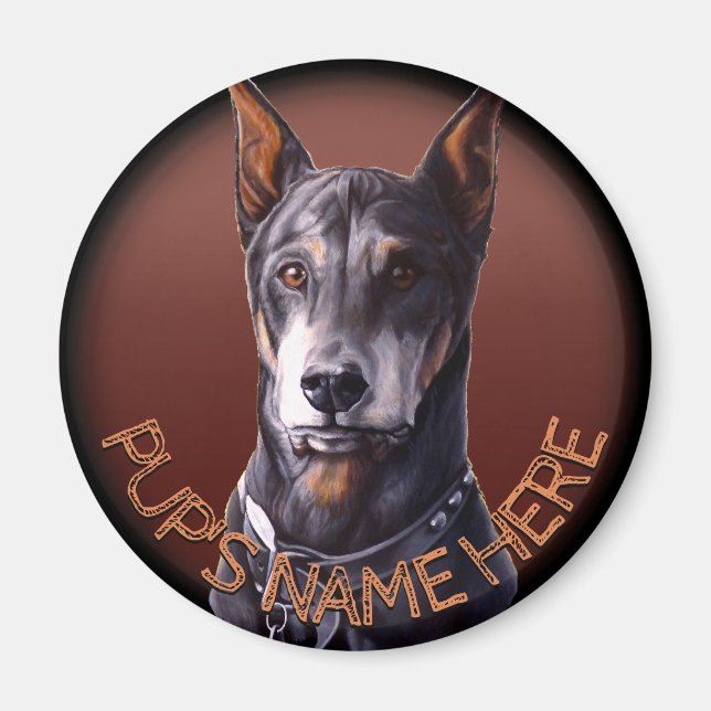 Doberman Magnet Doberman Personnalisé Frigidaire a (Devant)
