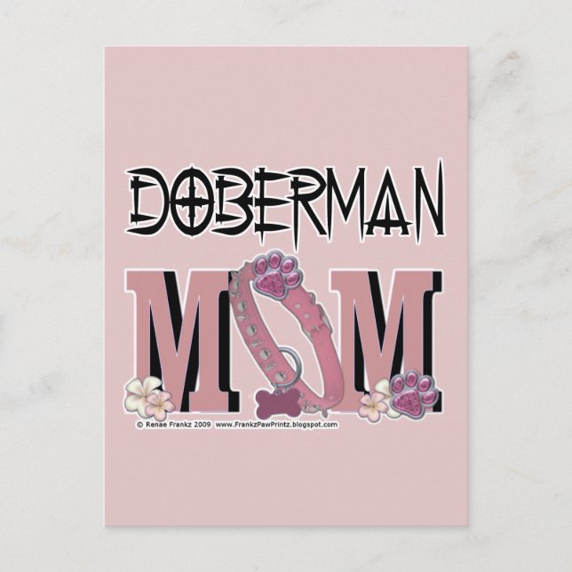 Doberman MAMA Postkarte (Vorderseite)