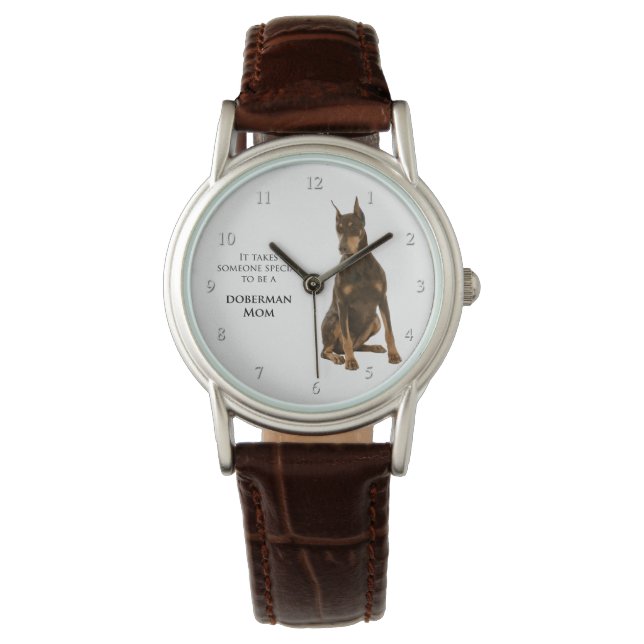 Doberman Mama Watch Armbanduhr (Vorderseite)