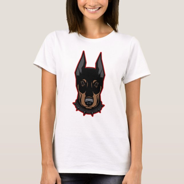 Doberman Mascot Unisex T-Shirt (Vorderseite)