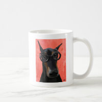 Doberman mit Brille