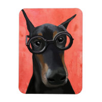 Doberman mit Brille
