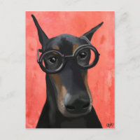Doberman mit Brille