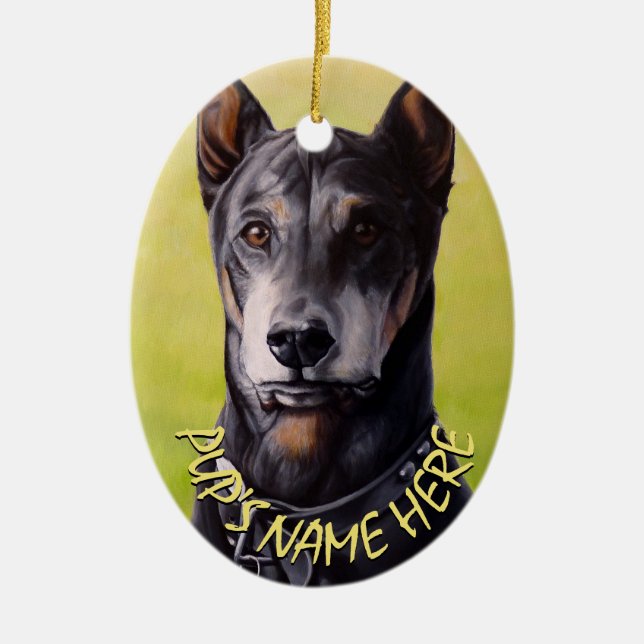 Doberman Ornement Personnalisé Décoration Chien (Devant)