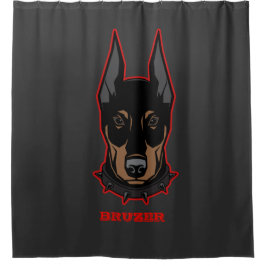 Doberman Pincher hinzufügen Name Mascot Männer Duschvorhang