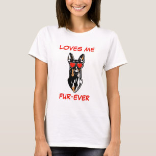 Doberman Pincher Red Heart Heart Shaped Sonnenbril T-Shirt