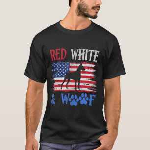 Doberman Pinscher American Flag USA Red White und T-Shirt