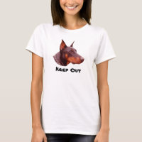 Doberman Pinscher Behielt Out Funny T - Shirt