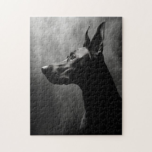 Doberman Pinscher Black and White (Vertikal)