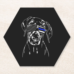 Doberman Pinscher Blue Line Sonnenbrille K9 Hund Untersetzer