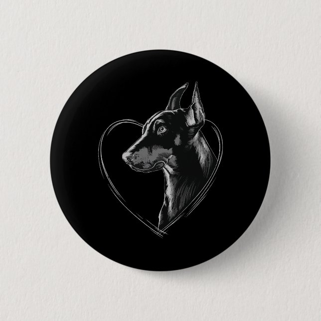 Doberman Pinscher Button (Vorderseite)