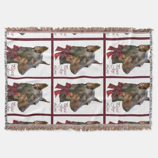 Doberman Pinscher Christmas Decke (Vorderseite)