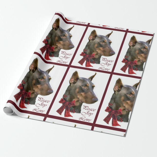 Doberman Pinscher Christmas Geschenkpapier (Ungerollt)