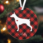 Doberman Pinscher Christmas Karierter Hundename Ornament<br><div class="desc">Feiern Sie den Urlaub mit diesem niedlichen Karierten Dog Name Design Weihnachten. Sie können dies durch einen Klick auf "PERSONALISIEREN" weiter anpassen. Ändern Sie die Farbe, wenn Sie möchten. Für weitere Fragen kontaktieren Sie uns bitte unter ThePaperieGarden@gmail.com. Alle Foto-Medien, die in diesem Element enthalten sind, sollen ersetzt und nur zur...</div>
