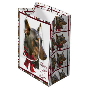 Doberman Pinscher Christmas Mittlere Geschenktüte