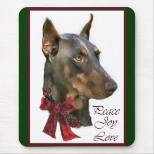 Doberman Pinscher Christmas Mousepad