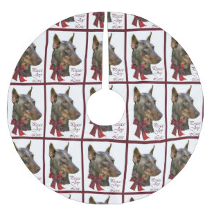 Doberman Pinscher Christmas Polyester Weihnachtsbaumdecke