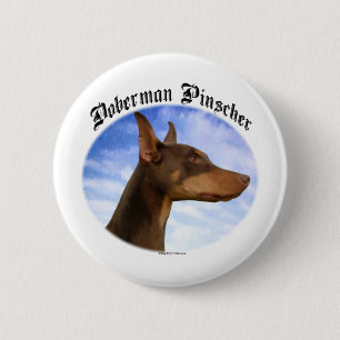 Doberman Pinscher Clouds - Schaltfläche Button