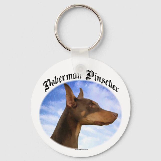 Doberman Pinscher Clouds Schlüsselanhänger (Vorderseite)
