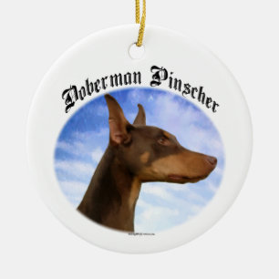 Doberman Pinscher Clouds Schlüsselanhänger Keramik Ornament