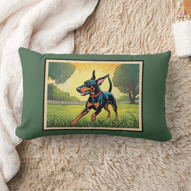 Doberman Pinscher Cut Back Support Sofa Lendenkissen (Decke)