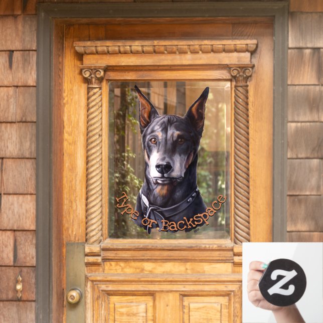 Doberman Pinscher Decal Dog Art Window Clubs Fensteraufkleber (Haustür)