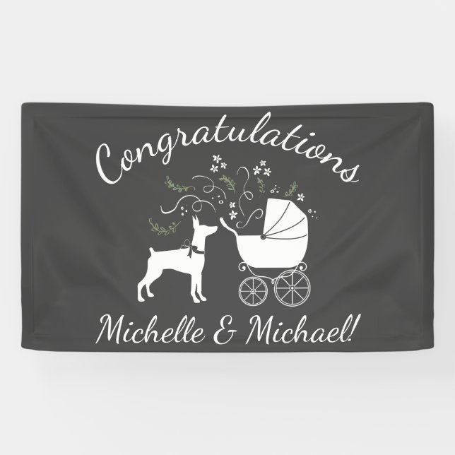 Doberman Pinscher Dog Babydusche Banner (Horizontal)