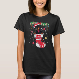 Doberman Pinscher Dog Christmas Dog Weihnachtsmann T-Shirt