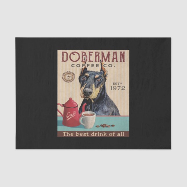 Doberman Pinscher Dog Coffee Seidenpapier (Vorderseite)