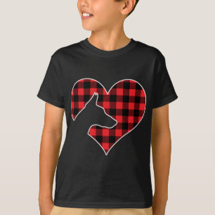 Doberman Pinscher Dog Frory Christmas Buffalo Plai T-Shirt