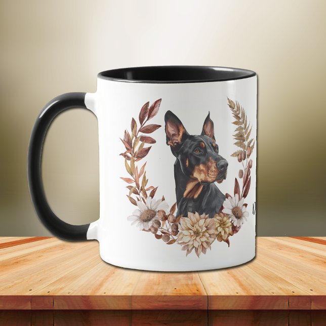 Doberman Pinscher Dog Herbstkranz Tasse (Von Creator hochgeladen)