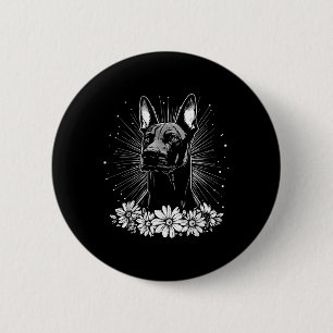 Doberman Pinscher Dog Lover Retro Style Tattoo _1 Button