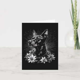 Doberman Pinscher Dog Lover Retro Style Tattoo Karte