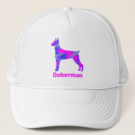 Doberman Pinscher Dog Niedlich Pink Silhouette Cus Truckerkappe