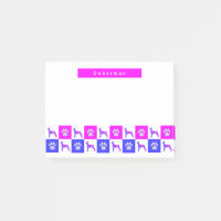 Doberman Pinscher Dog & Paw Hot Pink & Blue