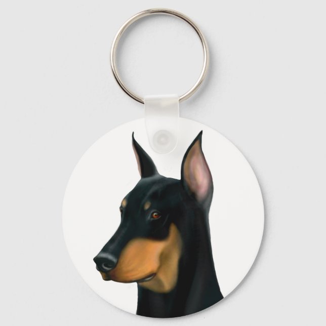 Doberman Pinscher Dog Schlüsselanhänger (Vorderseite)