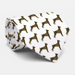 Doberman Pinscher Dog Silhouette Halloween White Krawatte