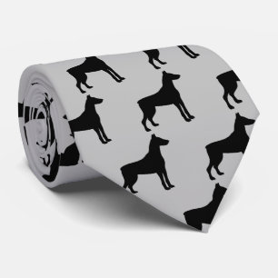 Doberman Pinscher Dog Silhouette Krawatte