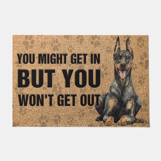 Doberman Pinscher Doormat , Cooler Hund Fußmatte (Vorderseite)